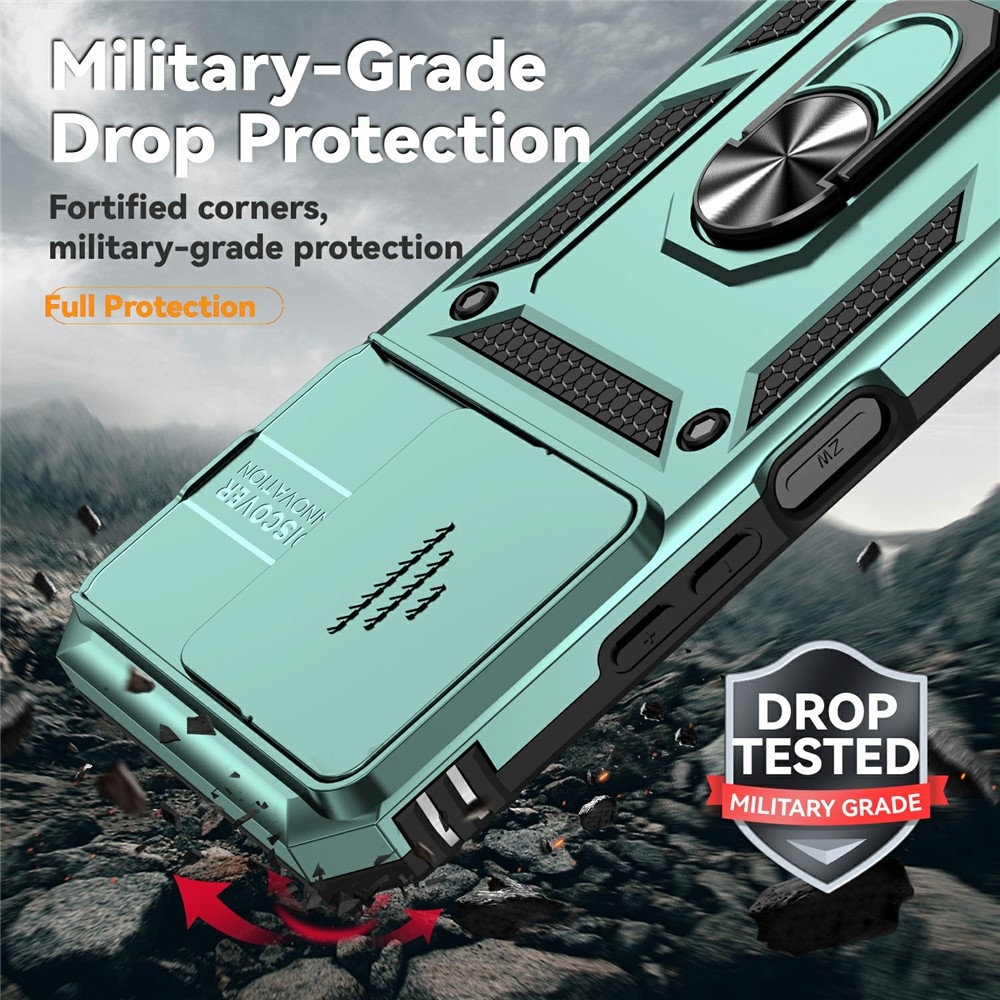 Gyűrűálló hibrid borítás ujjbeggyel Xiaomi Redmi 15C 4G/5G (173mm) - zöld