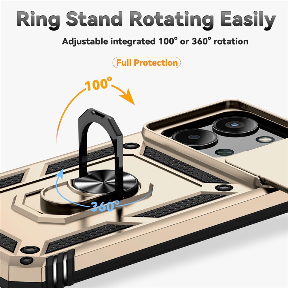 Gyűrűálló hibrid borítás ujjbeggyel Xiaomi Redmi 15C 4G/5G (173mm) - arany színű