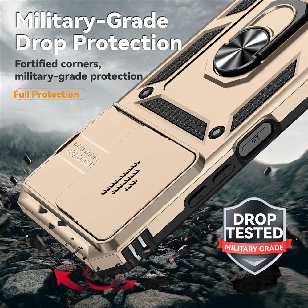 Gyűrűálló hibrid borítás ujjbeggyel Xiaomi Redmi 15C 4G/5G (173mm) - arany színű