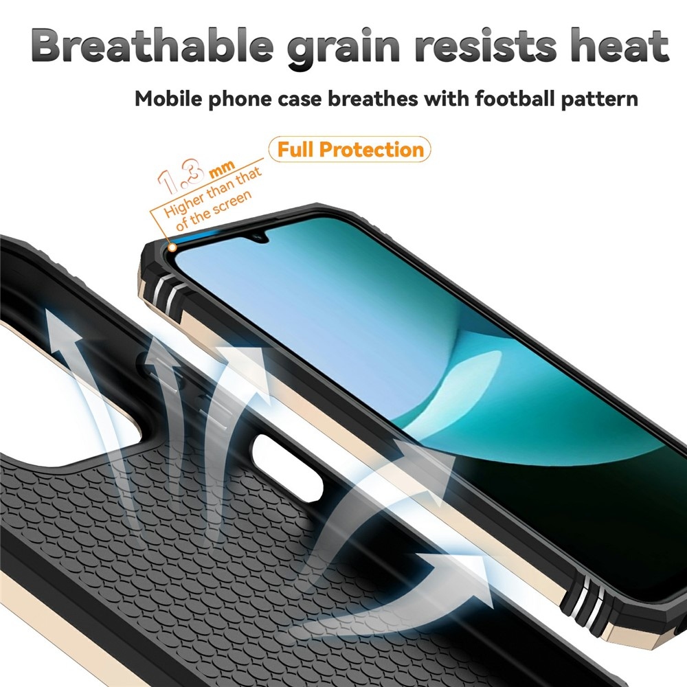 Gyűrűálló hibrid borítás ujjbeggyel Xiaomi Redmi 15C 4G/5G (173mm) - arany színű