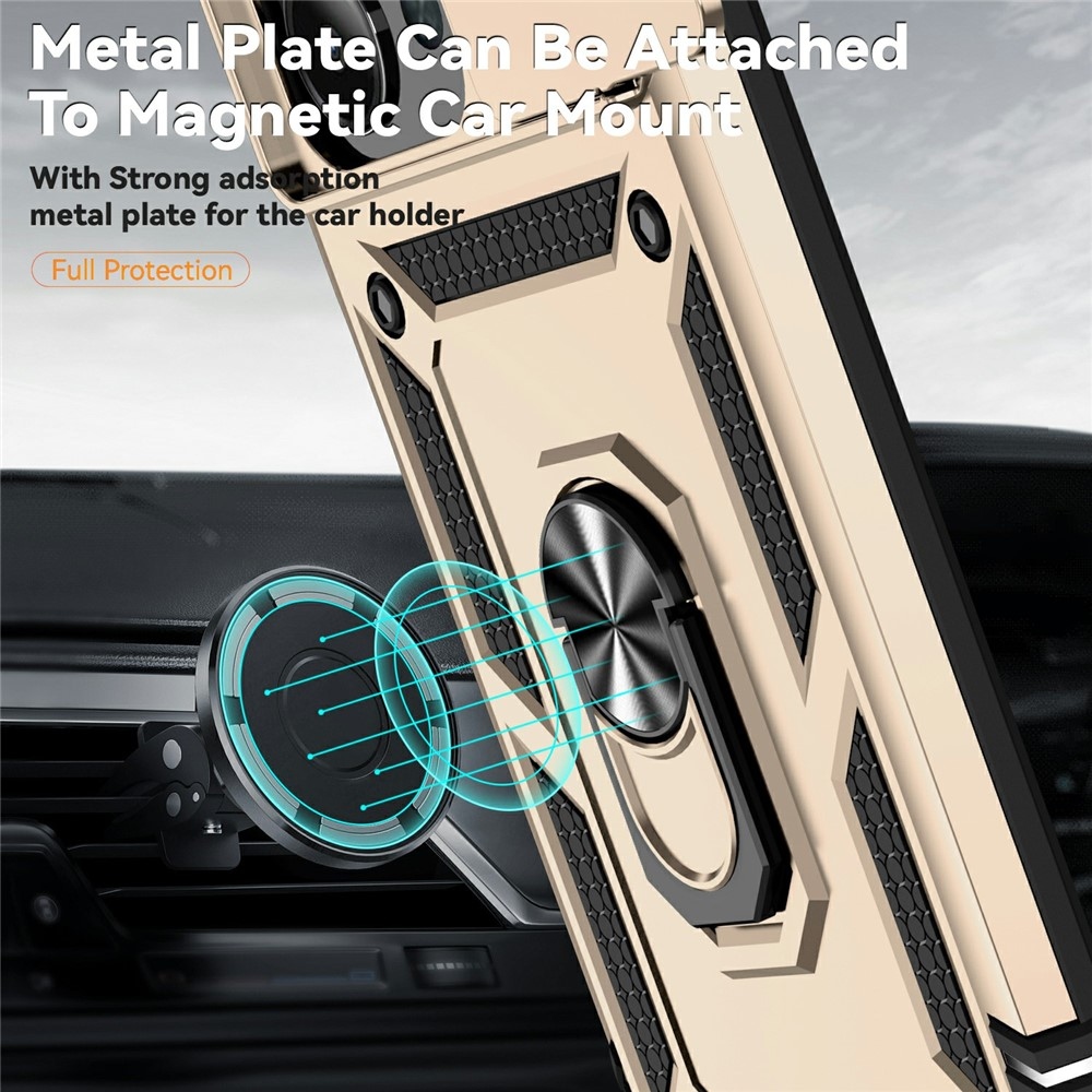 Gyűrűálló hibrid borítás ujjbeggyel Xiaomi Redmi 15C 4G/5G (173mm) - arany színű