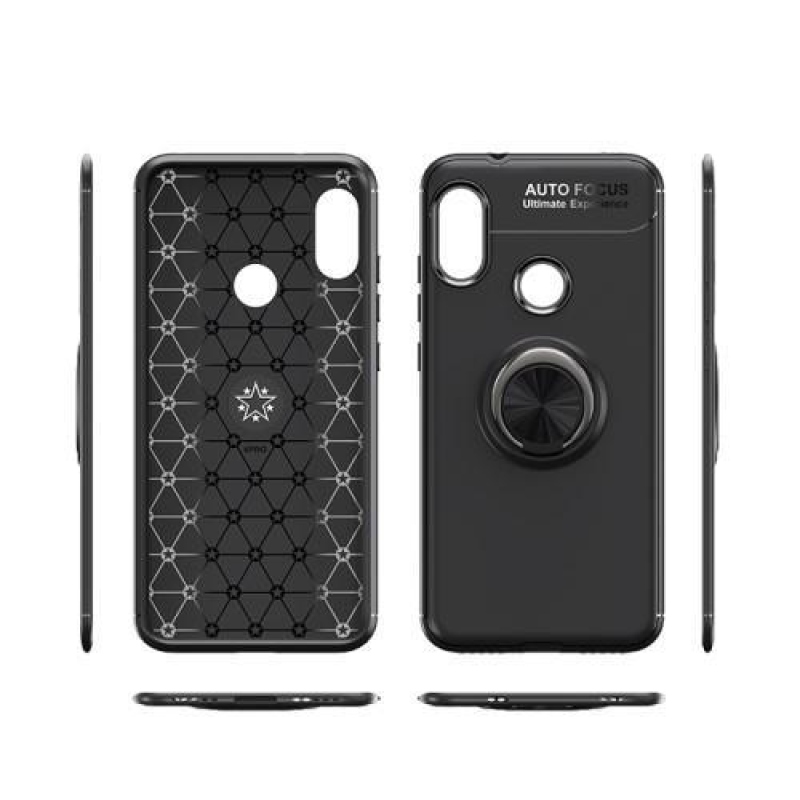 Gyűrűálló hibrid tok ujjgyűrűvel a Xiaomi Mi A2 Lite-hoz - piros