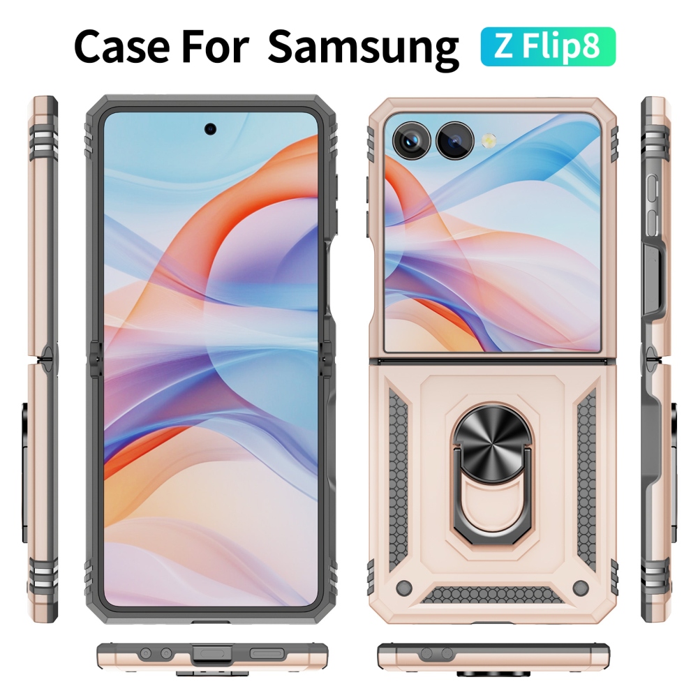 Ring strapabíró tok a Samsung Galaxy Z Flip8 5G-hez – bézs