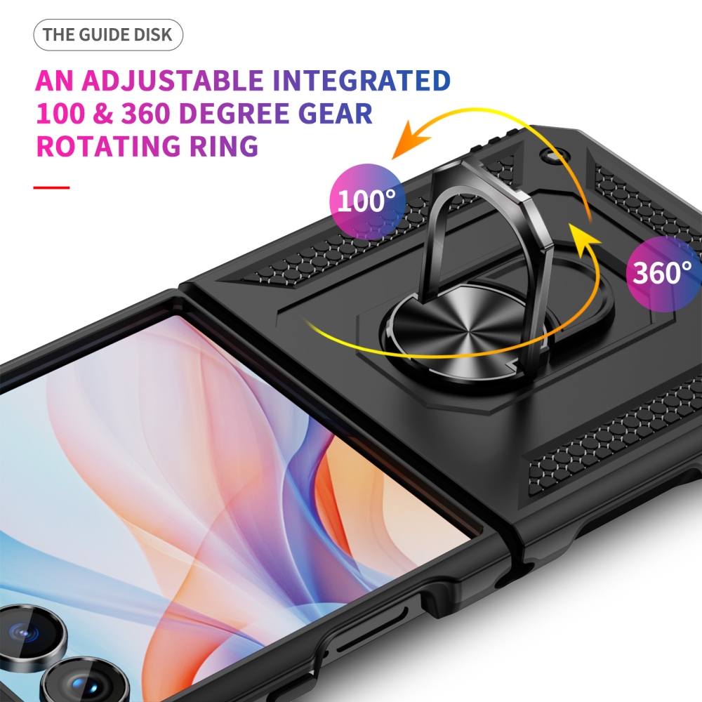 Ring strapabíró tok a Samsung Galaxy Z Flip8 5G-hez – fekete