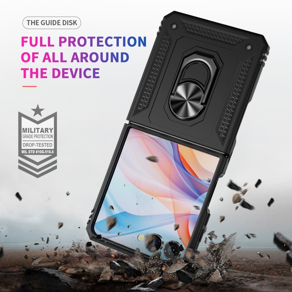 Ring strapabíró tok a Samsung Galaxy Z Flip8 5G-hez – fekete