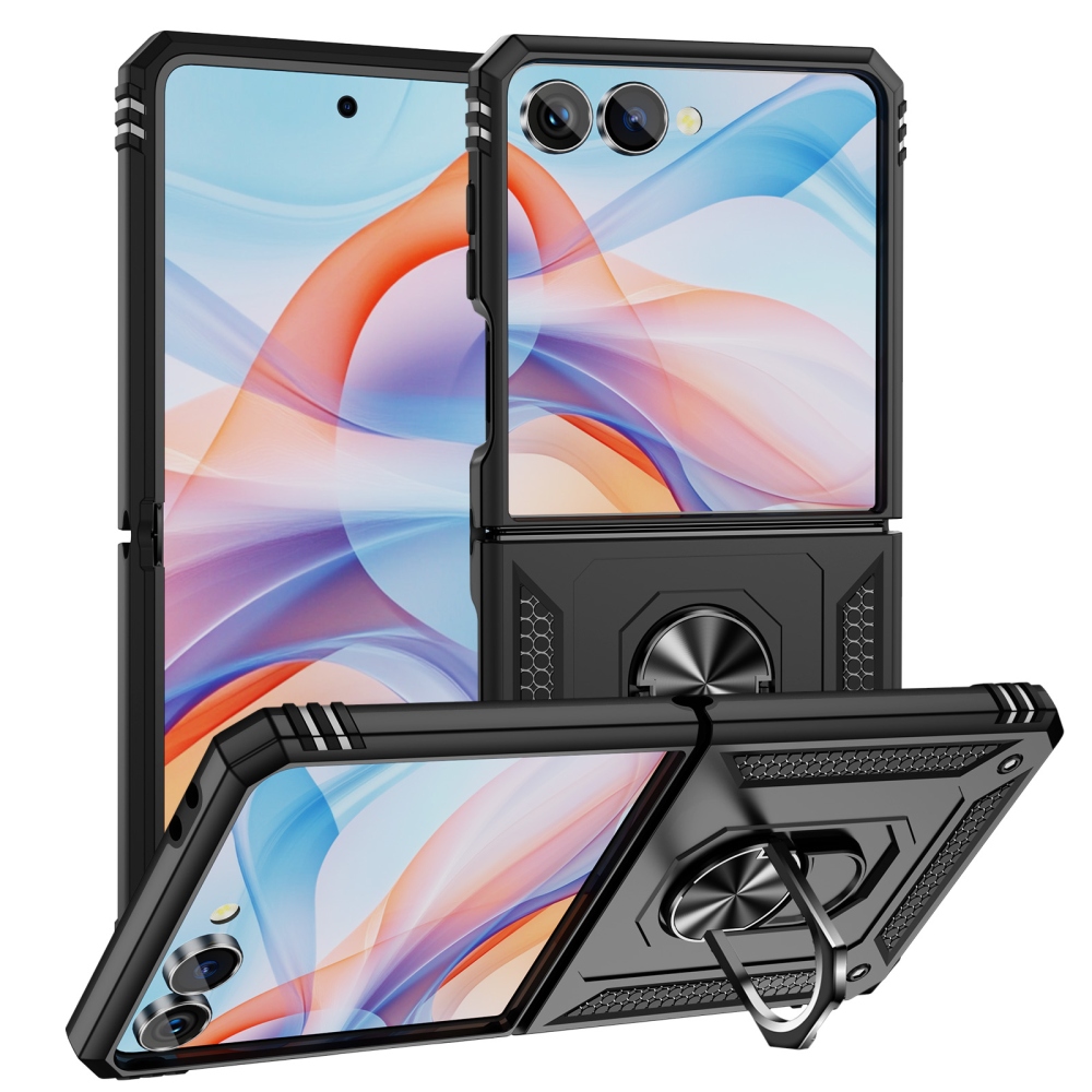 Ring strapabíró tok a Samsung Galaxy Z Flip8 5G-hez – fekete