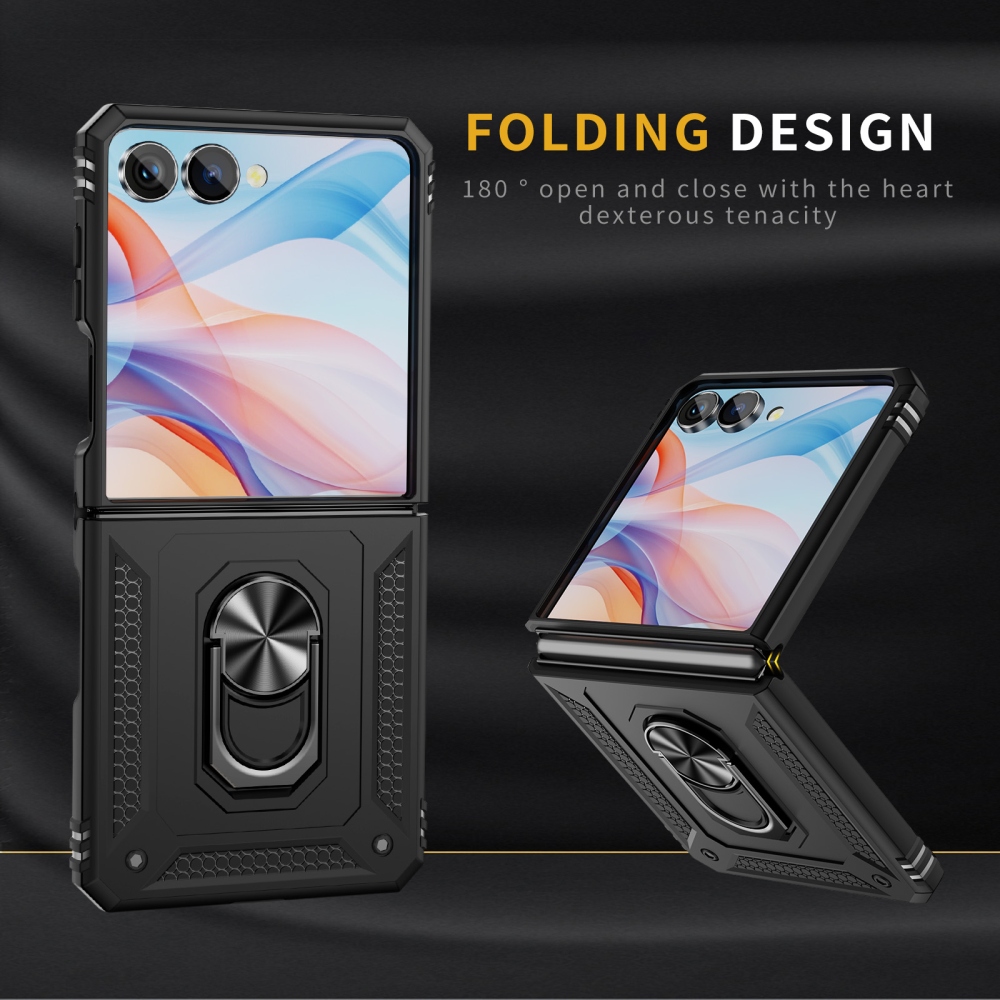 Ring strapabíró tok a Samsung Galaxy Z Flip8 5G-hez – fekete