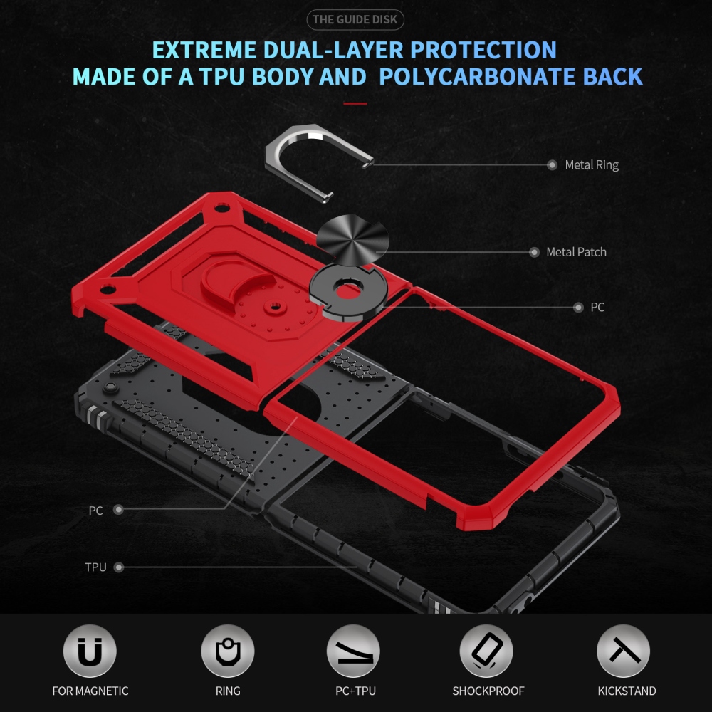 Ring strapabíró tok a Samsung Galaxy Z Flip8 5G-hez – piros