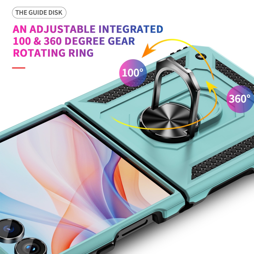 Ring strapabíró tok a Samsung Galaxy Z Flip8 5G-hez – kék-zöld