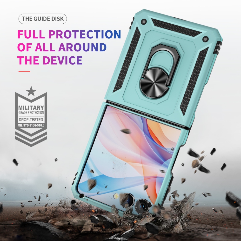 Ring strapabíró tok a Samsung Galaxy Z Flip8 5G-hez – kék-zöld