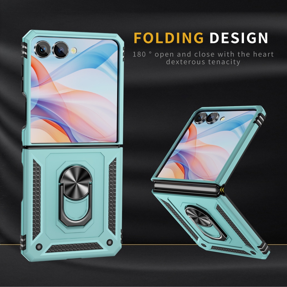 Ring strapabíró tok a Samsung Galaxy Z Flip8 5G-hez – kék-zöld