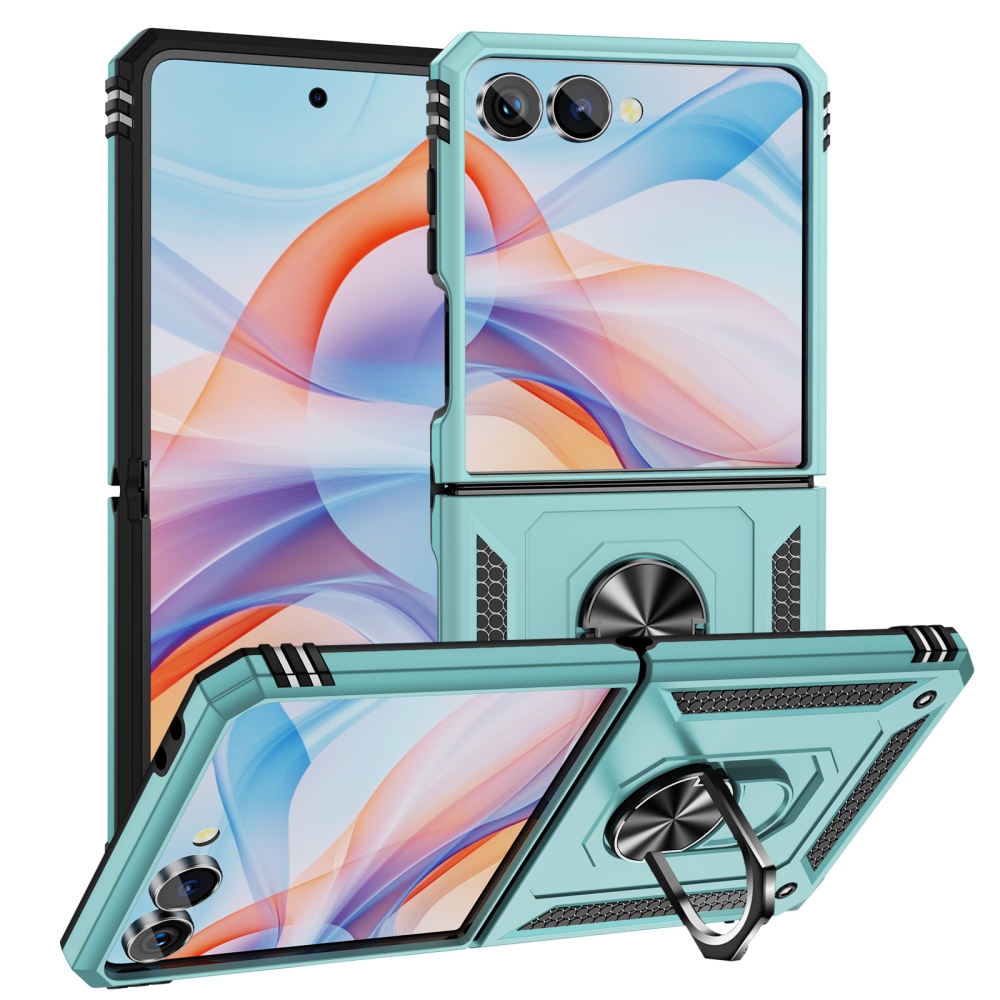 Ring strapabíró tok a Samsung Galaxy Z Flip8 5G-hez – kék-zöld