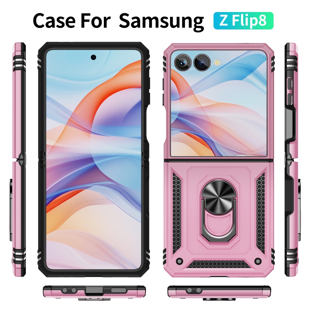 Ring strapabíró tok a Samsung Galaxy Z Flip8 5G-hez – rózsaszín