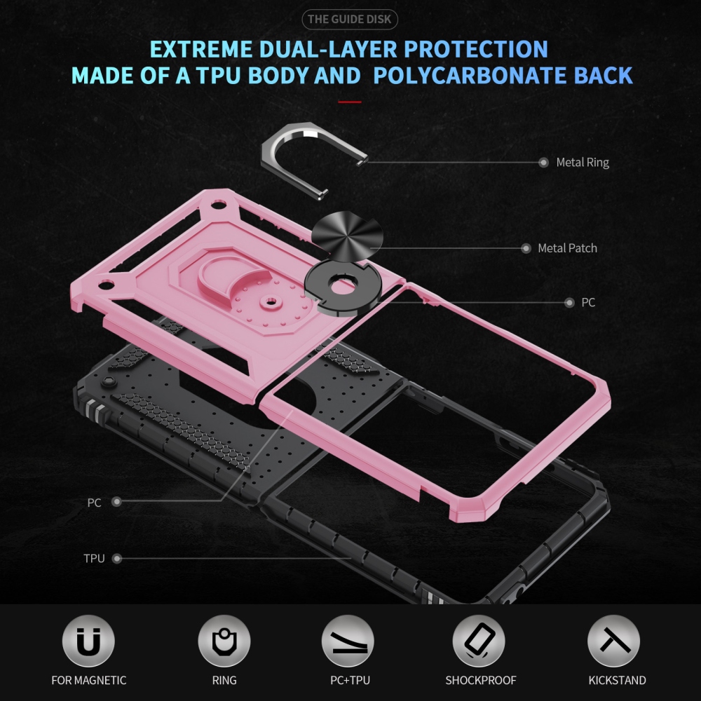 Ring strapabíró tok a Samsung Galaxy Z Flip8 5G-hez – rózsaszín