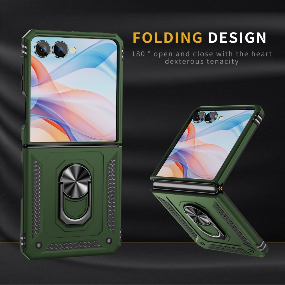 Ring ütésálló tok a Samsung Galaxy Z Flip8 5G-hez – zöld