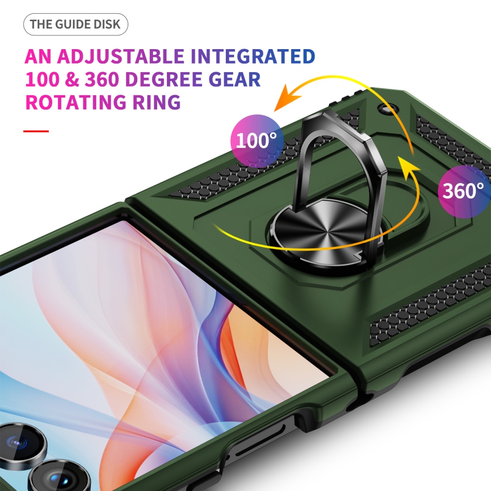 Ring ütésálló tok a Samsung Galaxy Z Flip8 5G-hez – zöld