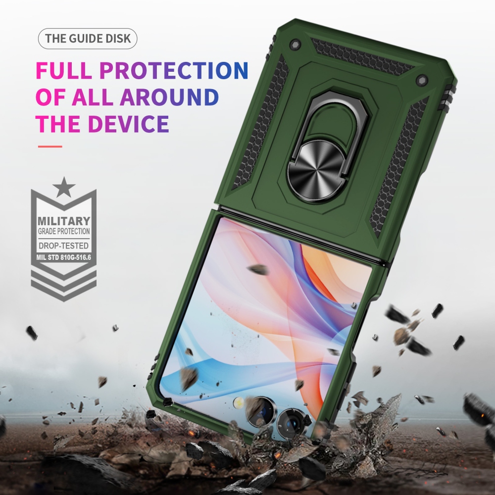 Ring ütésálló tok a Samsung Galaxy Z Flip8 5G-hez – zöld