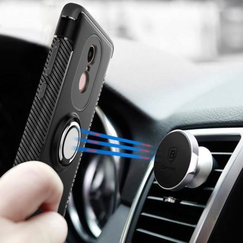 Gyűrűs tartós tok a Xiaomi Redmi Note 4X-hez - piros színű