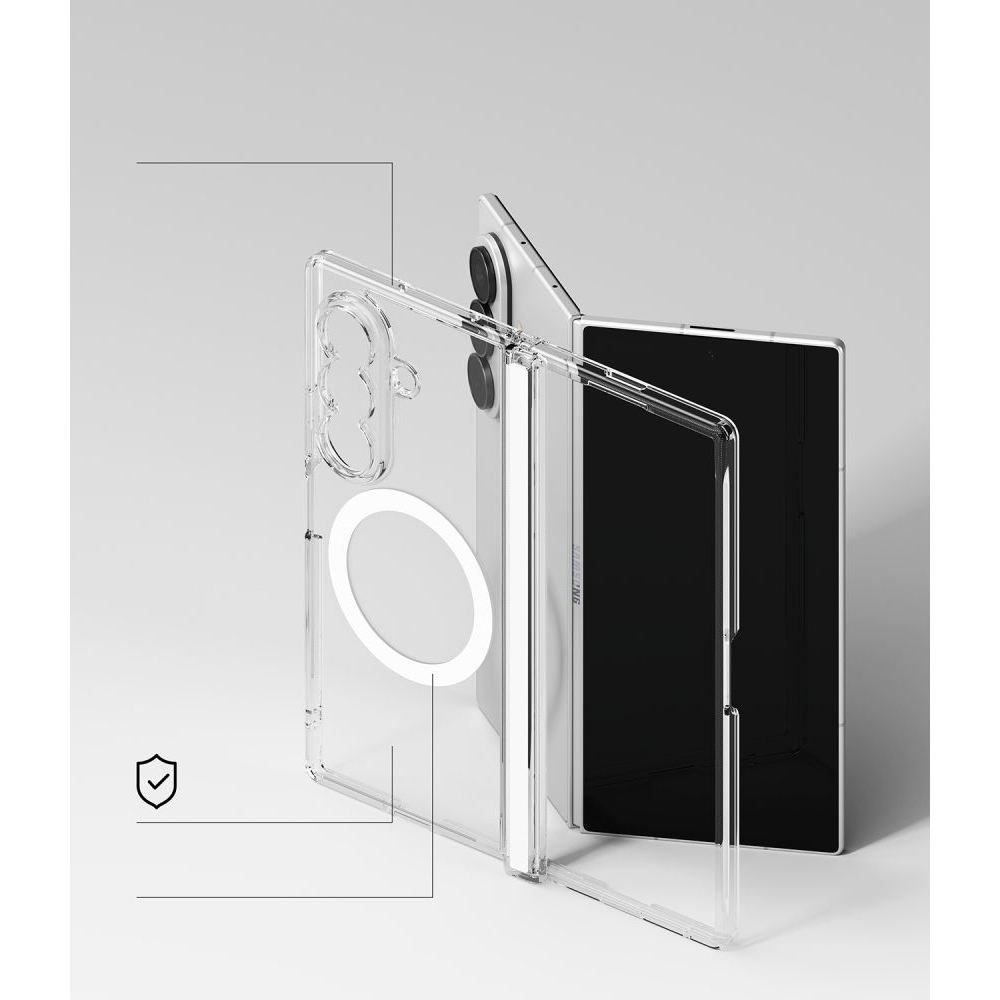 Ringke Fusion Flap tok MagSafe-vel a Samsung Galaxy Z Fold 8 Ultra-hoz – átlátszó