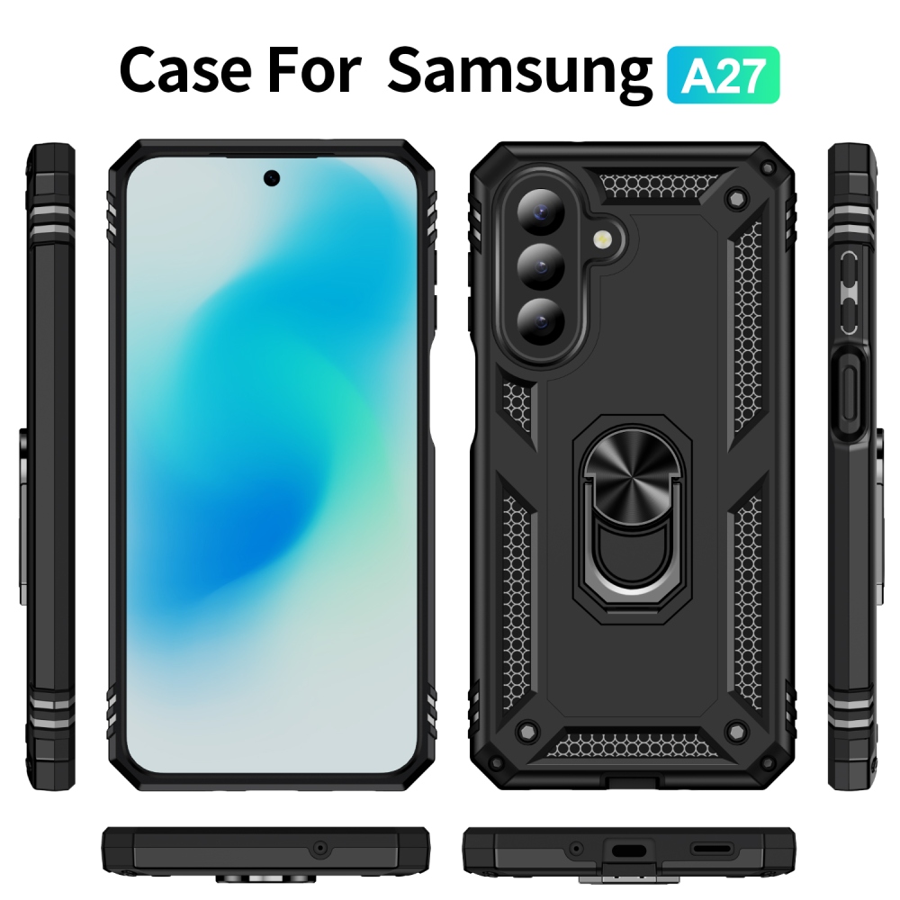 Gyűrűk tartós borítása Samsung Galaxy A27 készülékhez - fekete