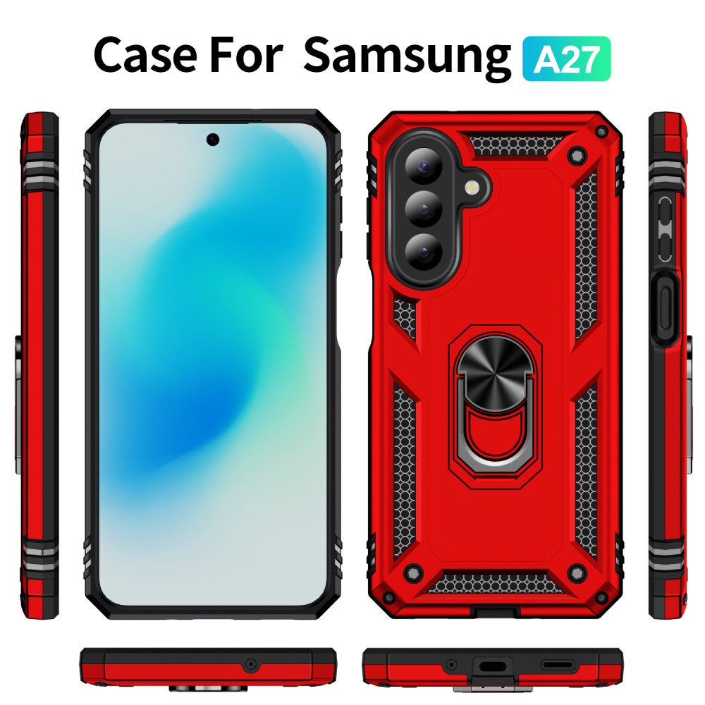 Gyűrűk tartós borítása Samsung Galaxy A27 készülékhez - piros