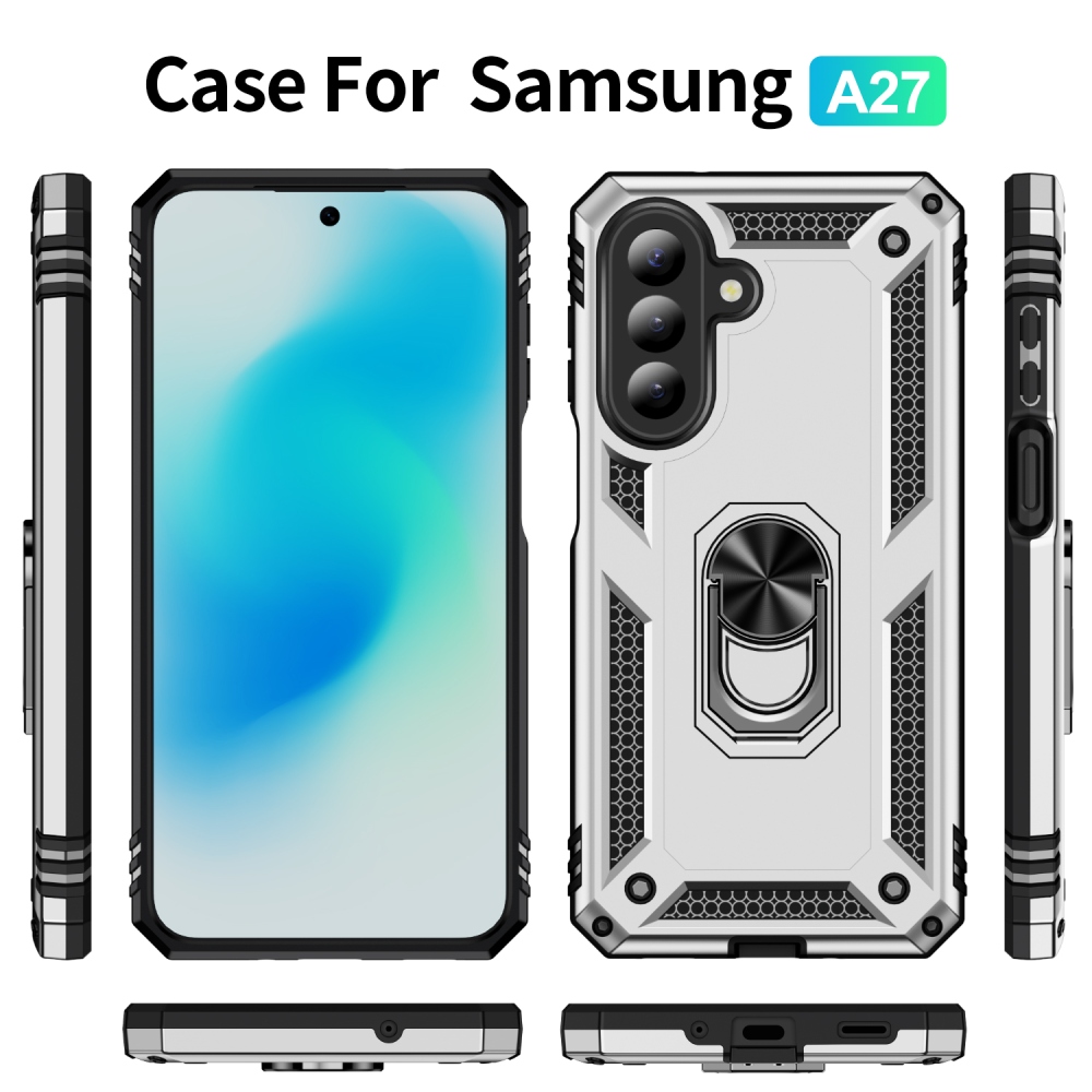 Gyűrűk tartós borítása Samsung Galaxy A27 készülékhez - ezüst színű