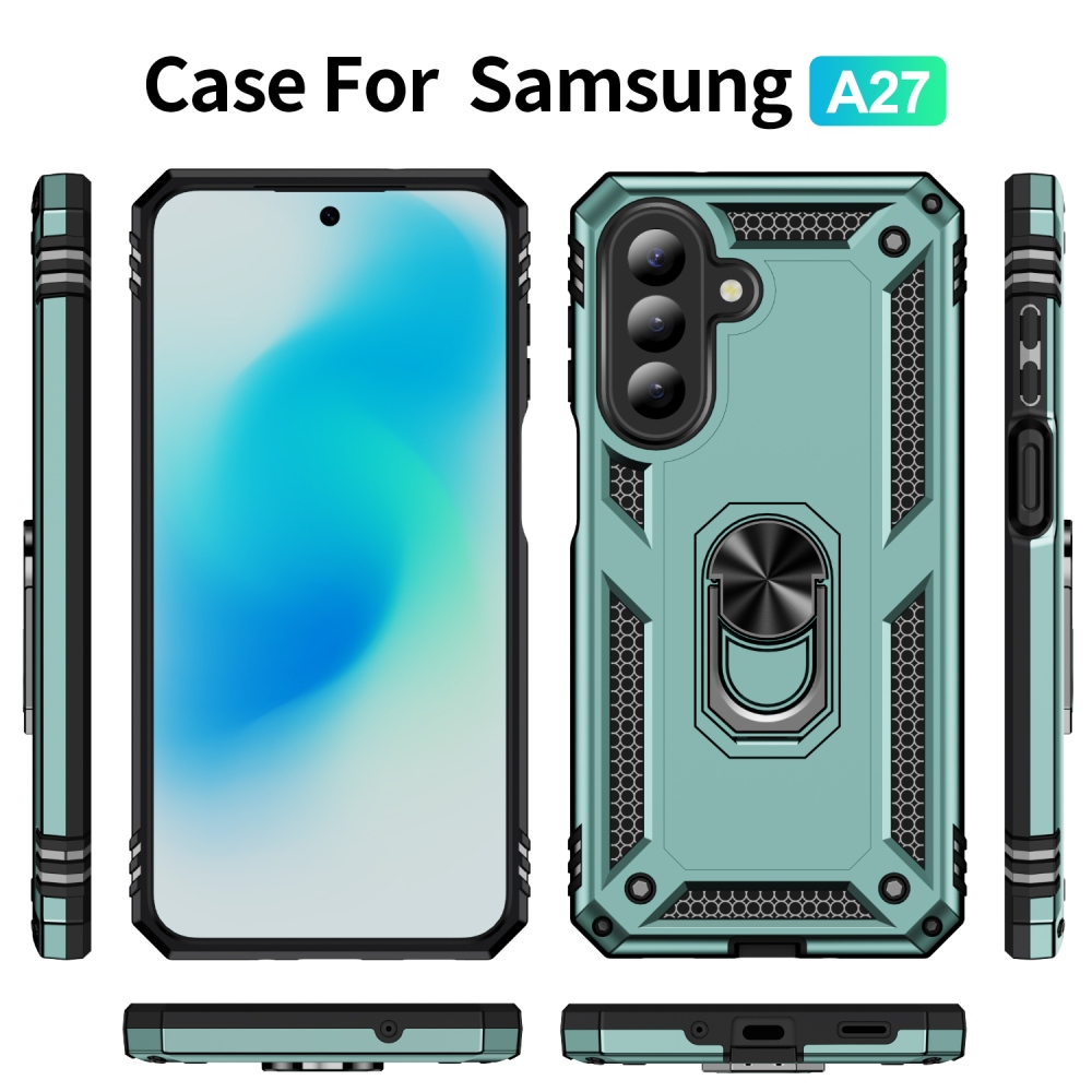 Gyűrűk tartós borítója Samsung Galaxy A27 készülékhez - zöld