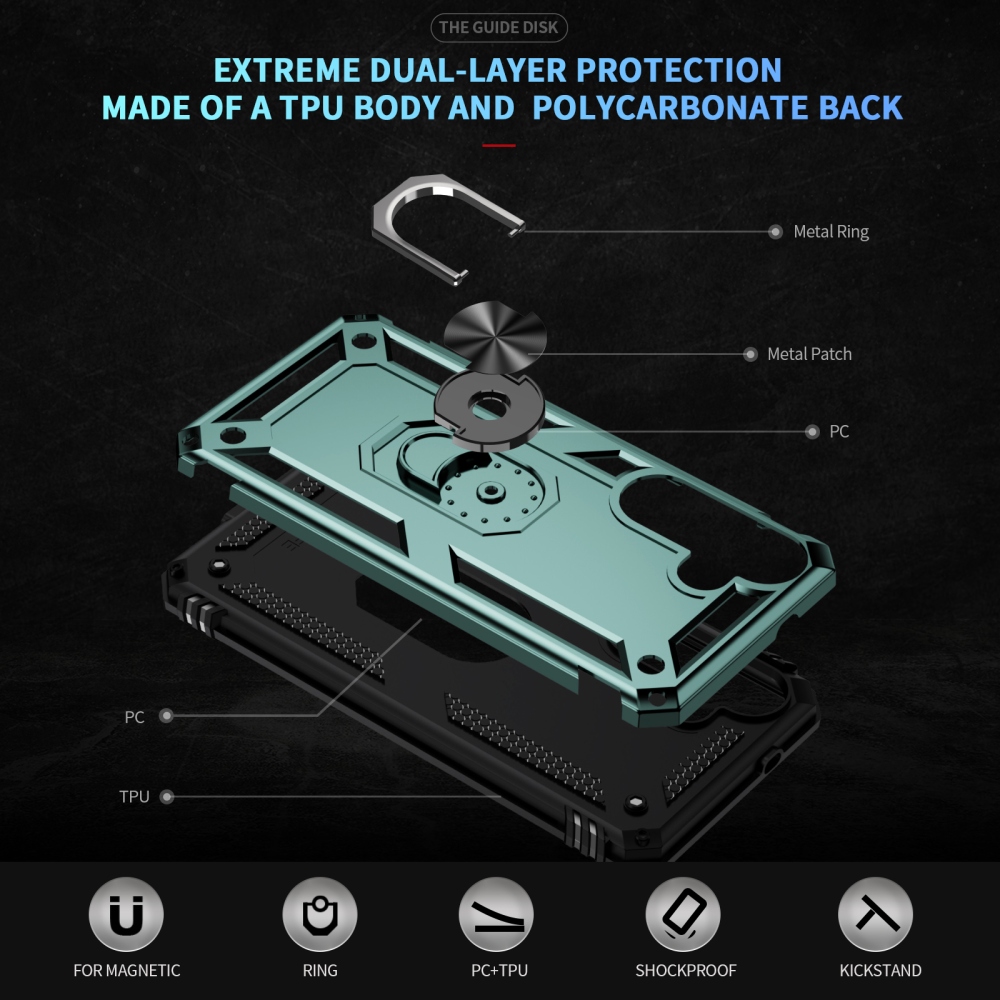 Rings strapabíró tok a Samsung Galaxy S26 FE-hez – zöld