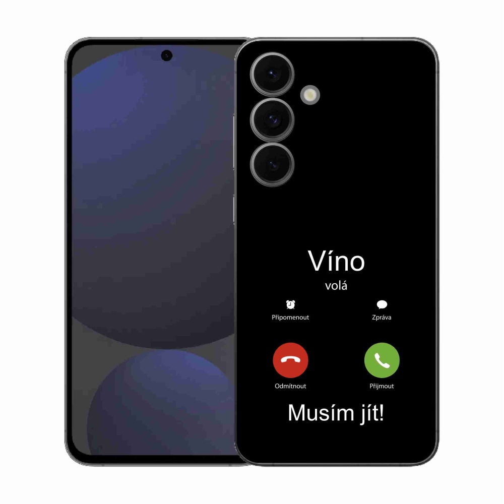 Gél borítás mmCase Samsung Galaxy S25 FE készülékhez - bor hívások fekete háttérrel