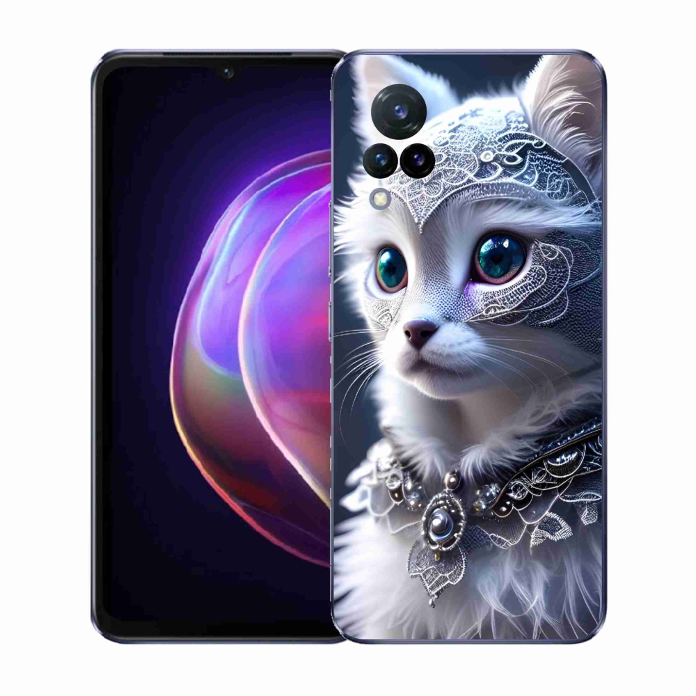 Gél borítás mmCase a Vivo V21 4G/5G készülékhez - fehér macska