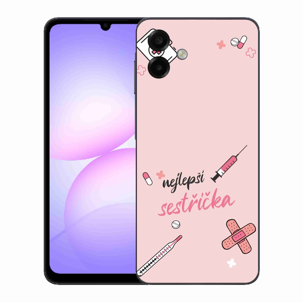 Gél borító mmCase Samsung Galaxy A07 4G - legjobb kishúg rózsaszín háttérrel