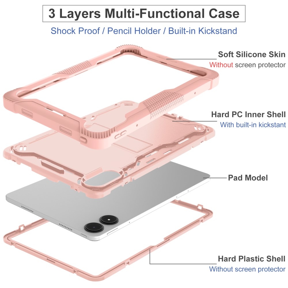 Kick tartós hibrid tok a Xiaomi Redmi Pad Pro 4G/5G-hez - rózsaarany színben