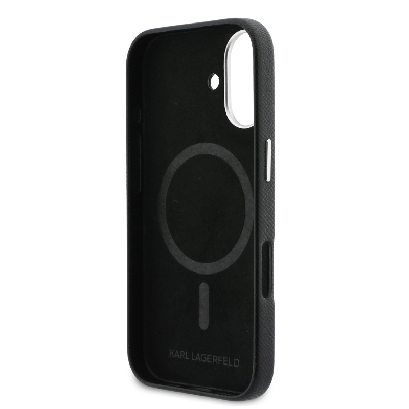Karl Lagerfeld PU Karl és Choupette fejek Tű MagSafe hátlap iPhone 17 fekete