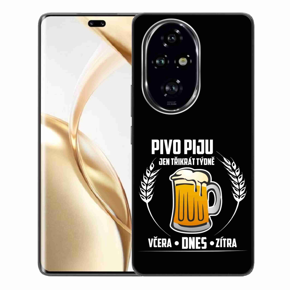 Gél borító mmCase a Honor 200 Pro 5G készülékhez - sör motívum fekete háttérrel