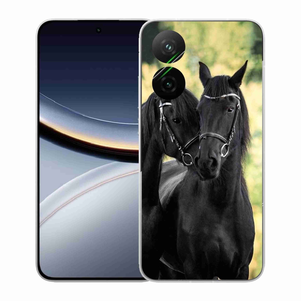 Gél borítás mmCase a Xiaomi Poco F7 5G számára - két fekete ló