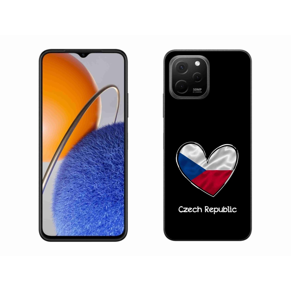 Gél borító mmCase a Huawei Nova Y61 - zászló szív fekete háttérrel