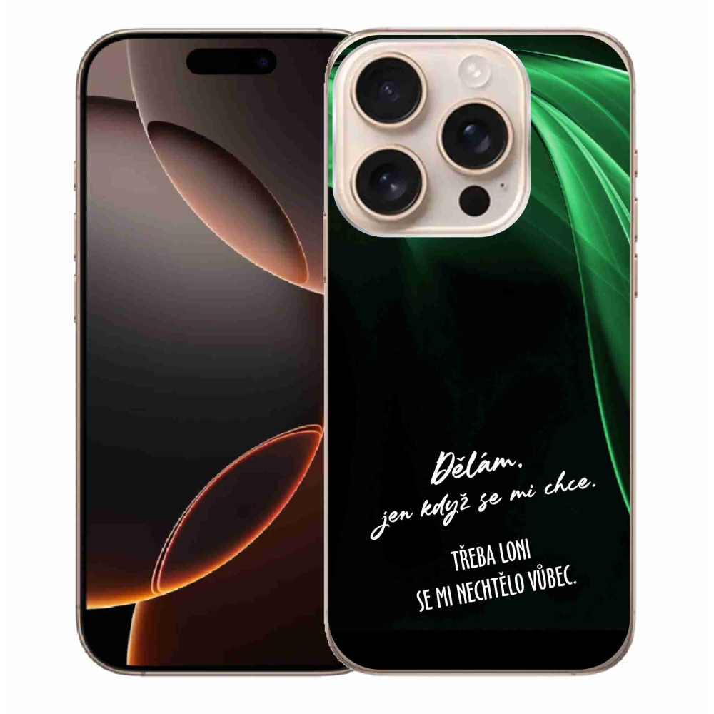 Gél borítás mmCase iPhone 16 Pro Max készülékhez - vicces szöveg 12 fekete háttér