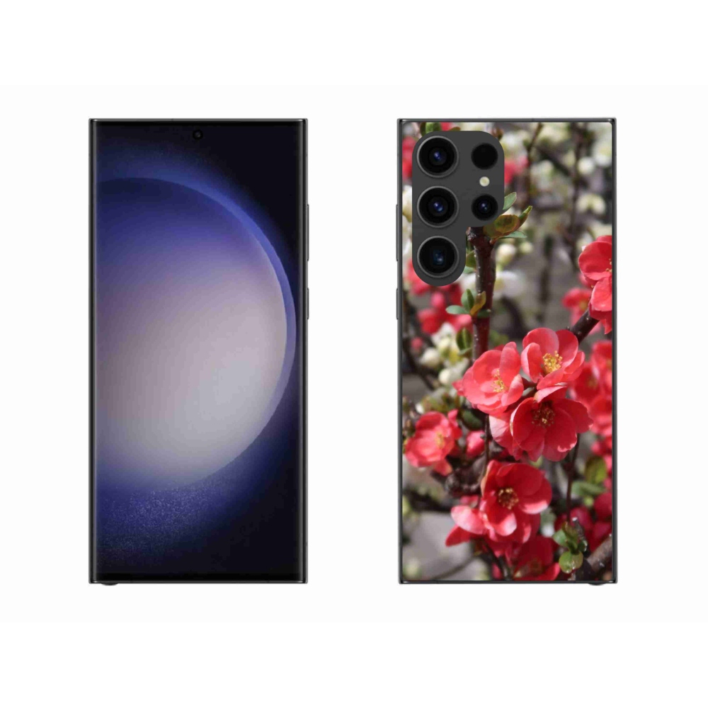 Gél védőhuzat mmCase Samsung Galaxy S23 Ultra 5G - piros virágok