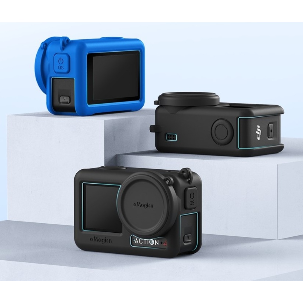 AMAGISN szilikon védőtok DJI Osmo Action 4 és Action 3 kamerákhoz - fekete