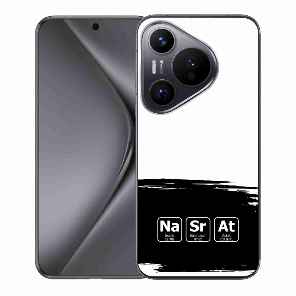 Gél borító mmCase a Huawei Pura 70 - kémiai elemek fekete és fehér háttérrel