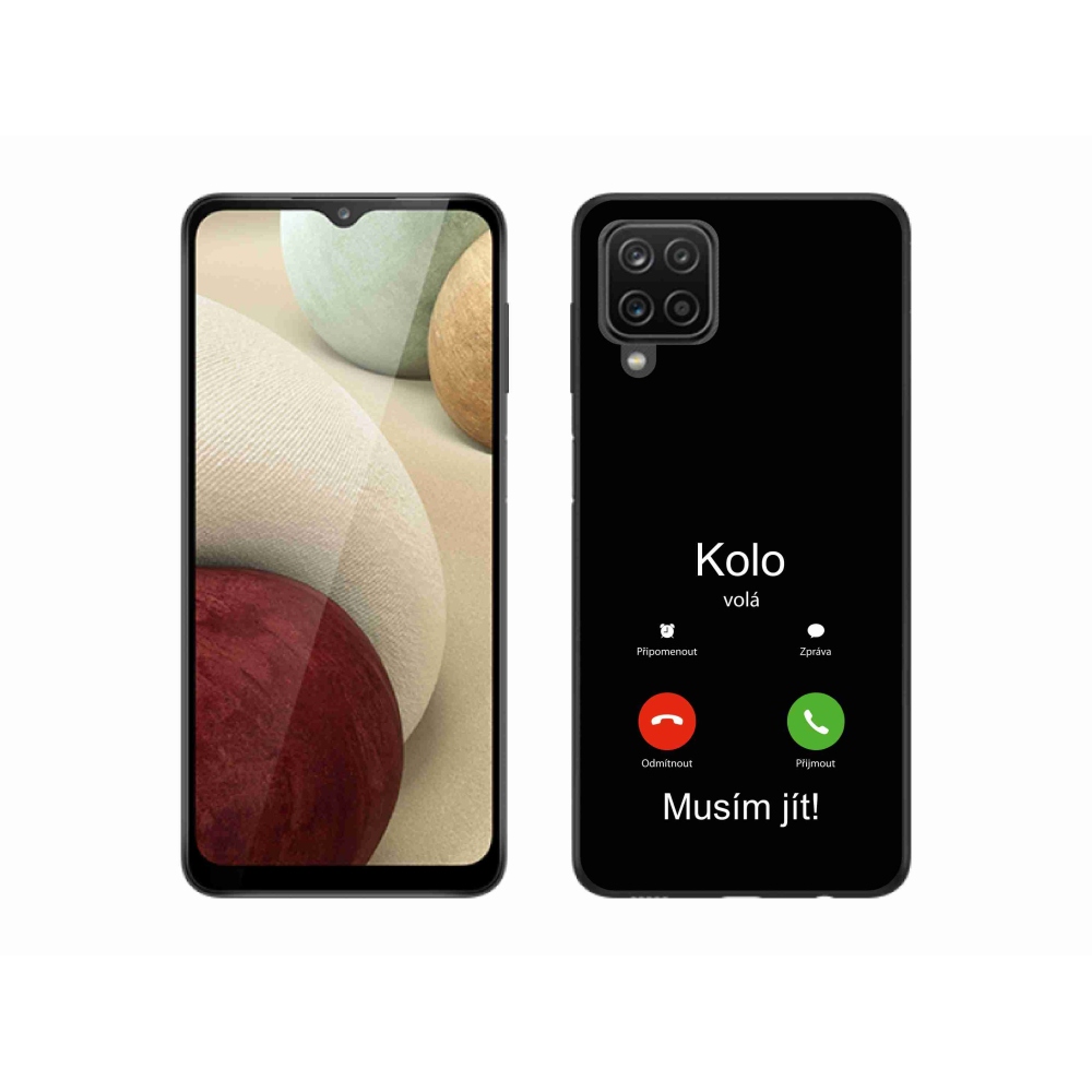 Gél borító mmCase Samsung Galaxy M12 - kerek hívások fekete háttérrel