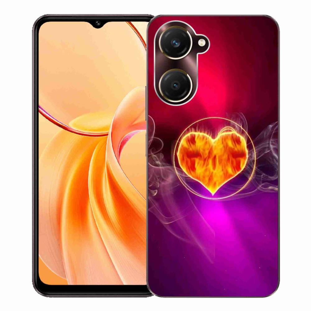 Gél borító mmCase a Vivo Y28s 5G-hez - tüzes szív