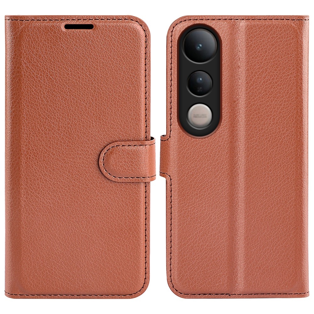 Litchi könyv tok a Vivo V50 Lite 4G/5G-hez - barna