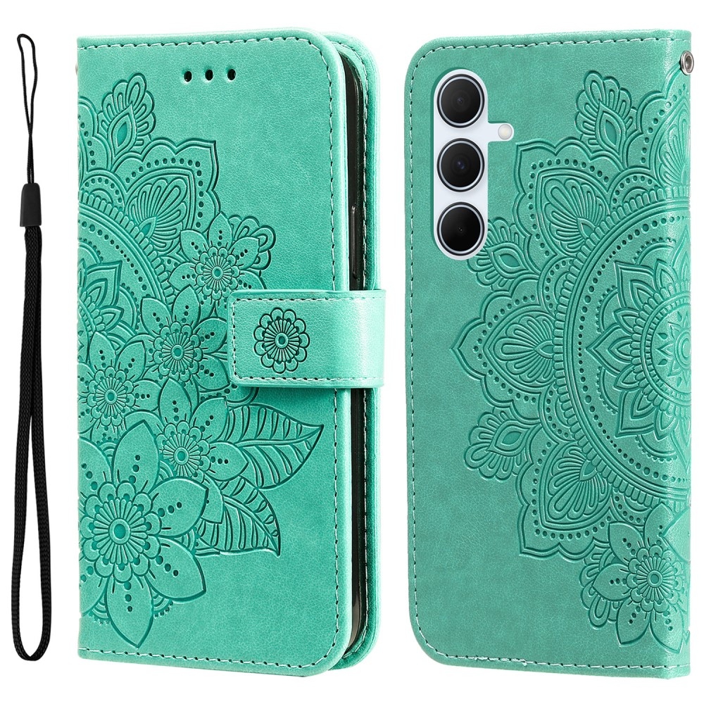 Mandala könyvtáska Samsung Galaxy A36 5G - teal színben