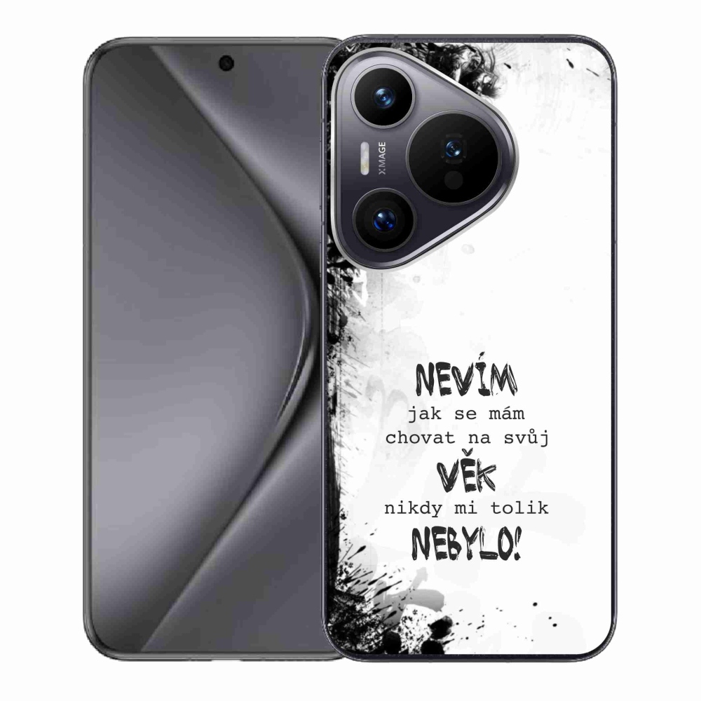 Gél borító mmCase a Huawei Pura 70 készülékhez - vicces szöveg 14 fehér háttér