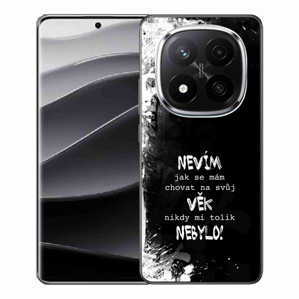 Gél borító mmCase a Xiaomi Redmi Note 14 Pro+ 5G számára - vicces szöveg 14 fekete háttérrel