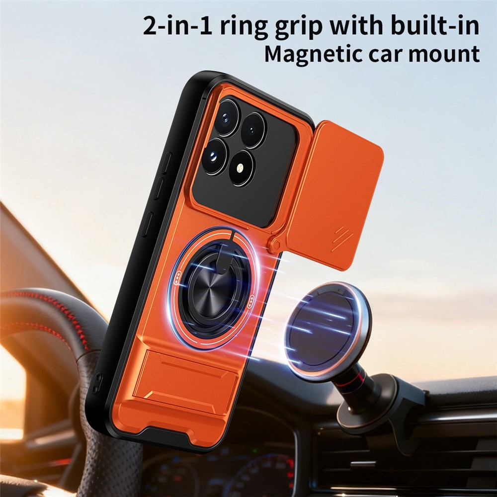 Erős, strapabíró tok a Xiaomi Poco F9 Pro 5G-hez – narancssárga
