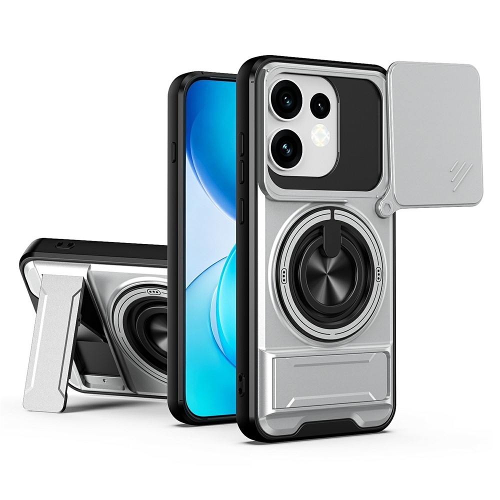 Erős, strapabíró MagSafe-kompatibilis tok az Oppo Reno 16 Pro 5G/Oppo Reno 16 5G készülékekhez – ezüst színű
