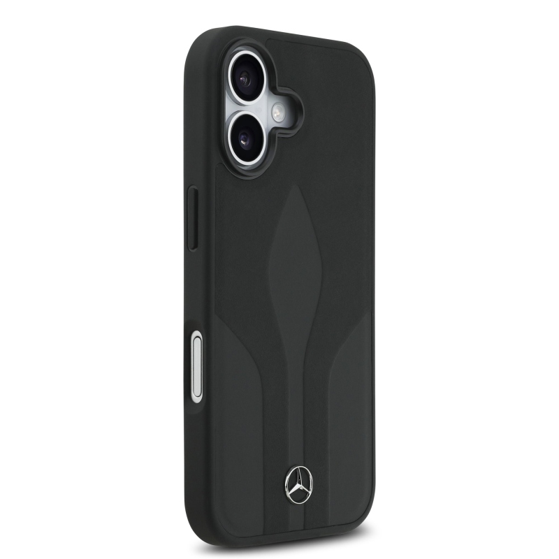 Mercedes Leather The Move MagSafe hátlap az iPhone 17 készülékhez Fekete