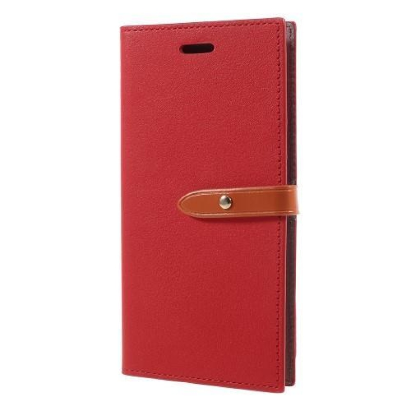 Romace PU bőr tok állvány funkcióval iPhone X készülékhez - piros